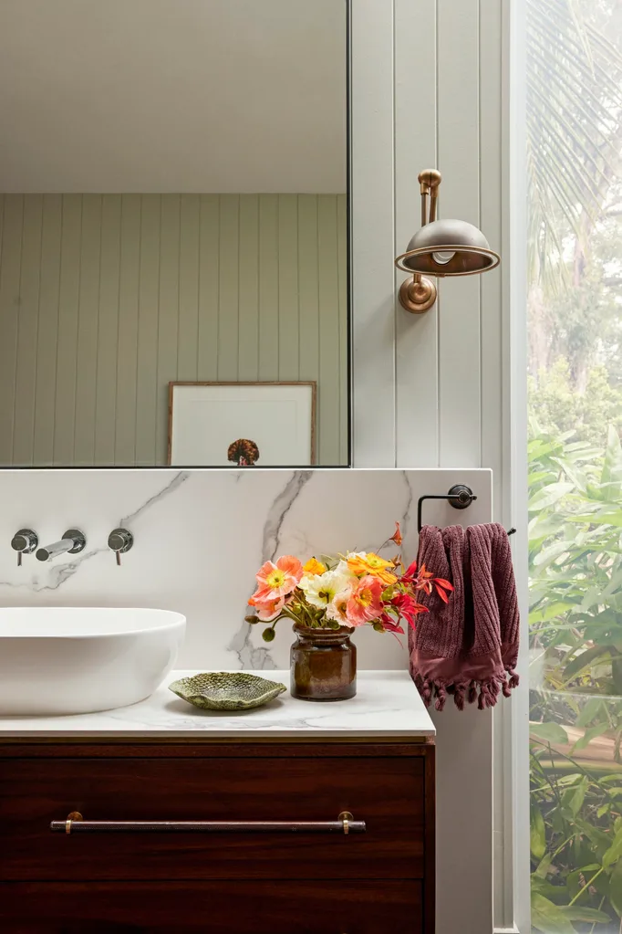 Carlene and Michael Duffy's bathroom counter.