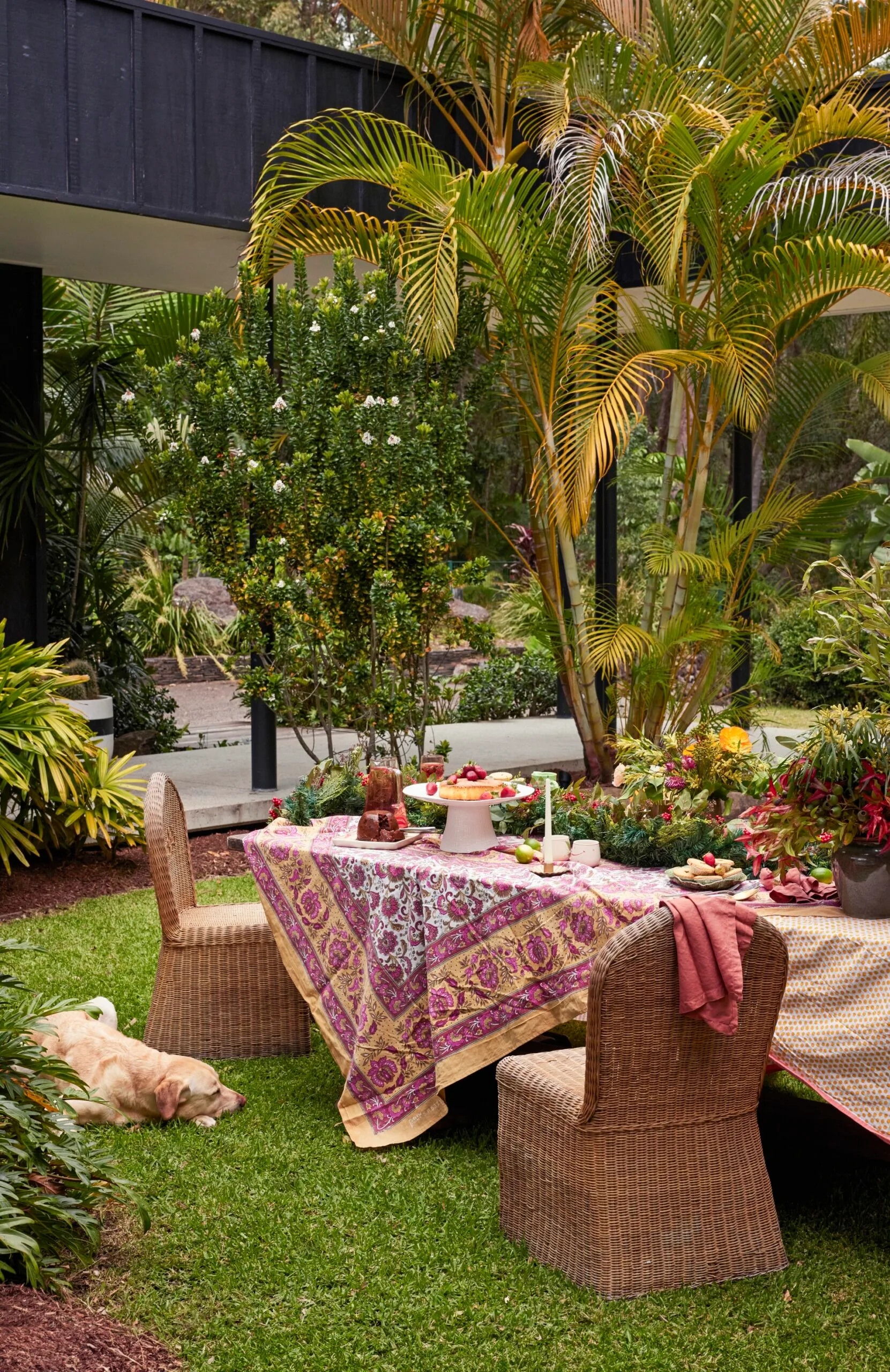 Carlene Duffy's outdoor table at Christmas. 