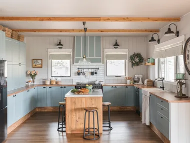 A modern farmhouse kitchen.