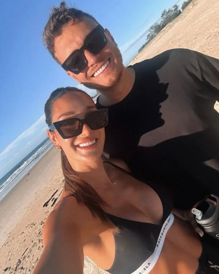 Kayla Itsines with partner Jae Woodroffe