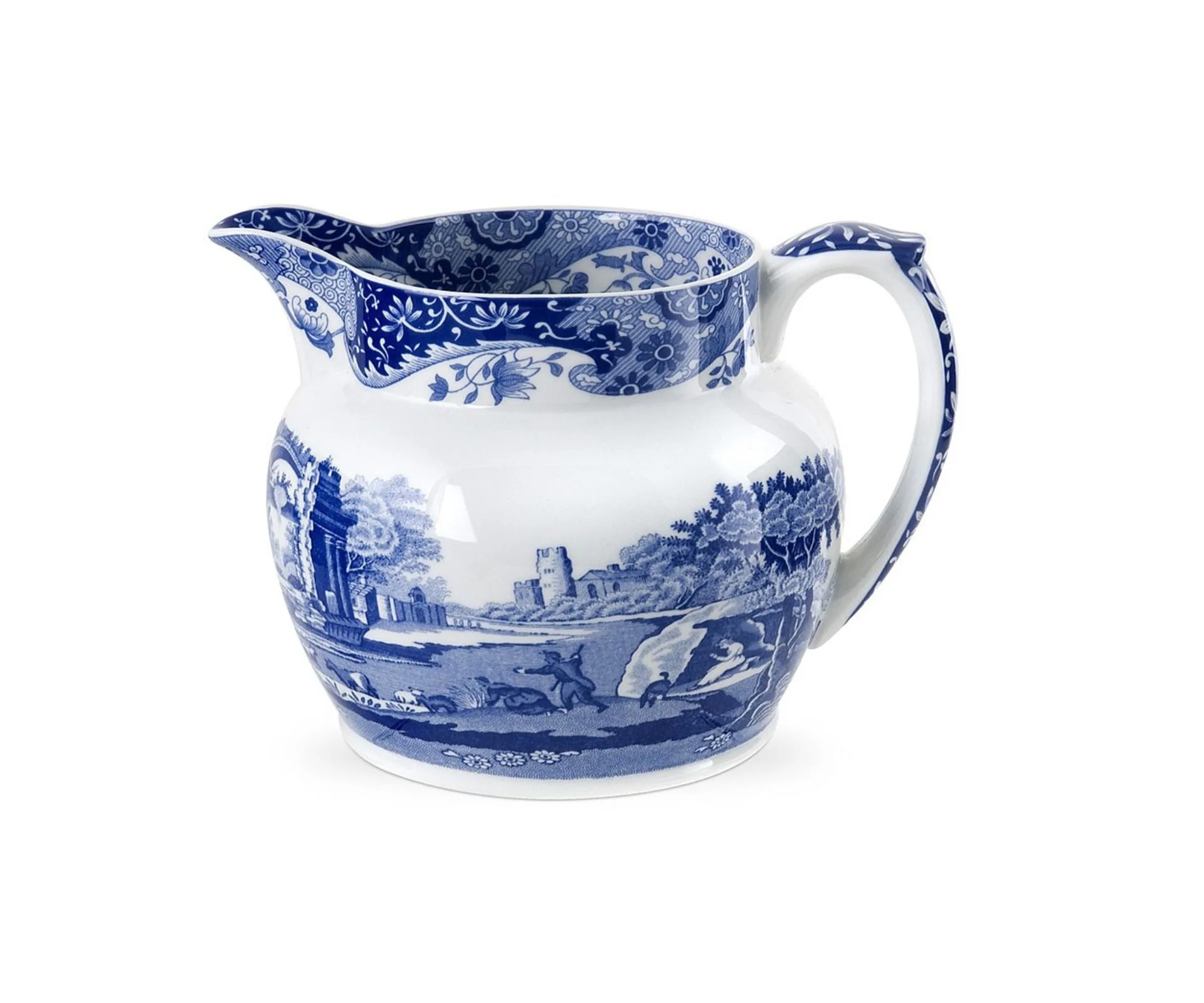 Blue and white milk jug