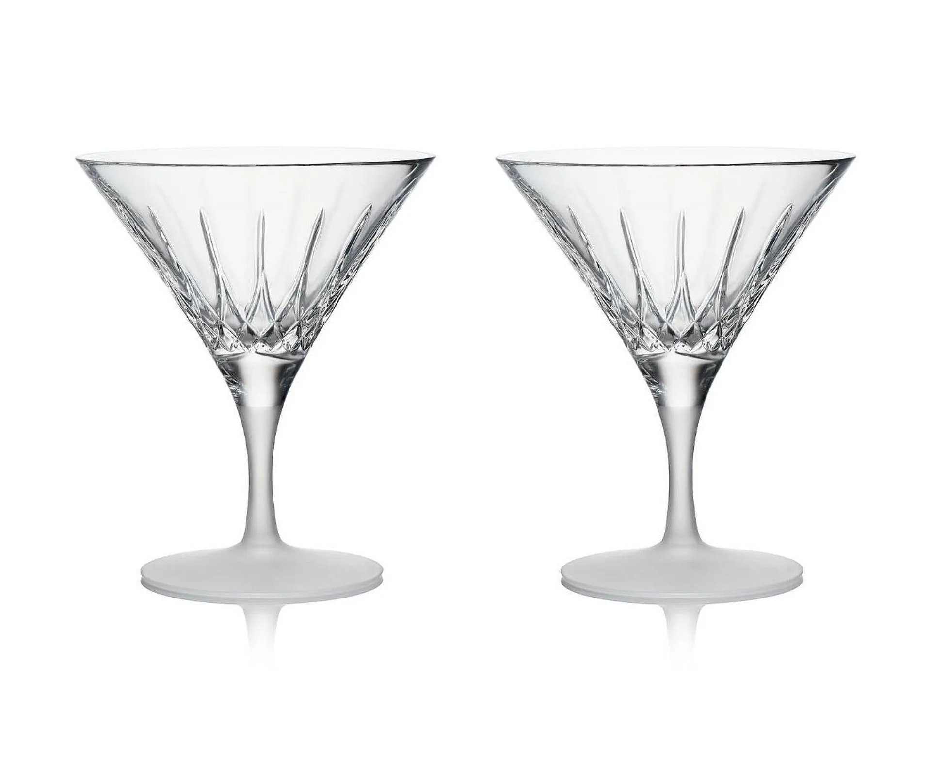 Two cut crystal martini glasses