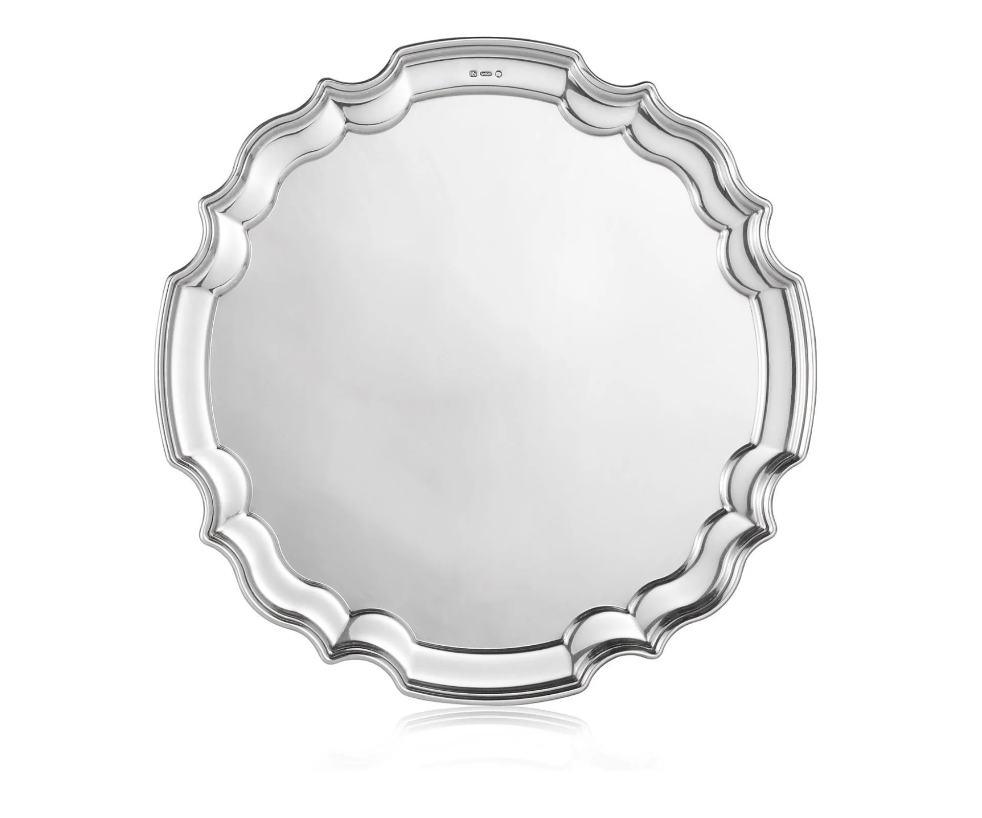 A silver serving tray