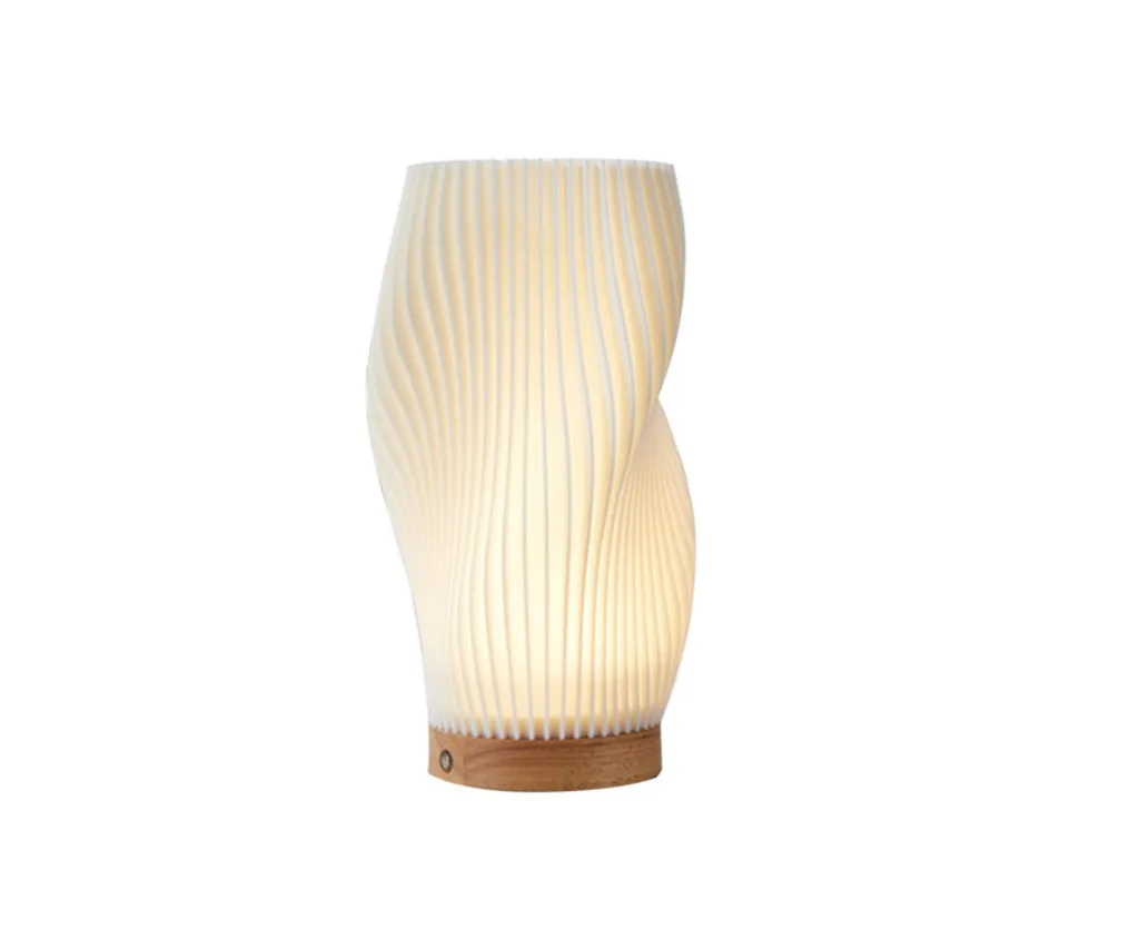 A wavy cordless lamp.