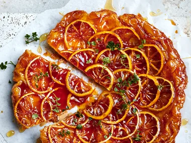 bitter lemon and honey tarte tatin