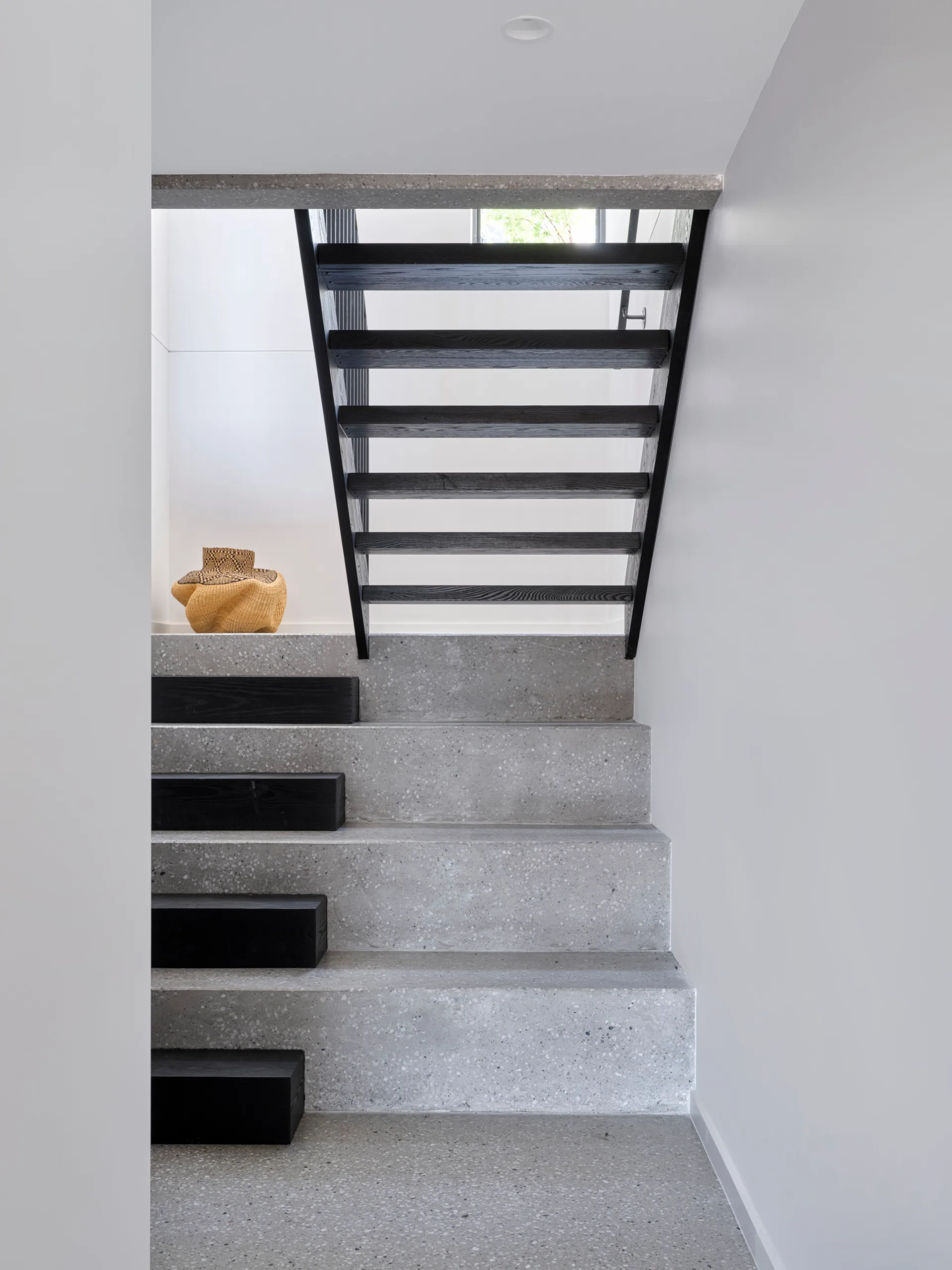 The staircase in a Canberra home. 