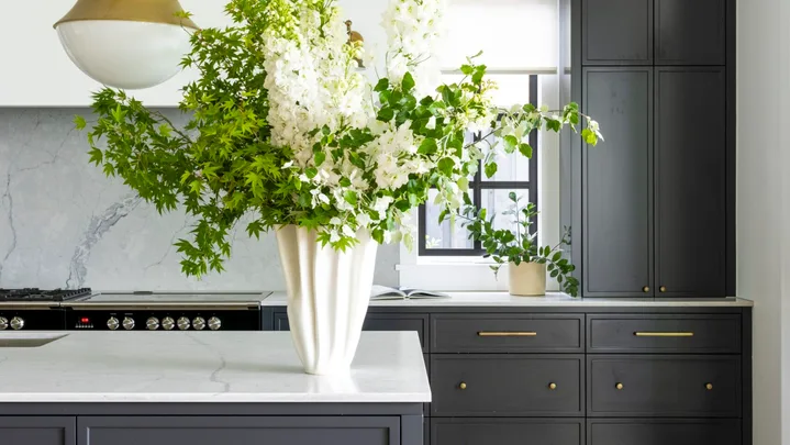 A Cape Cod style kitchen .