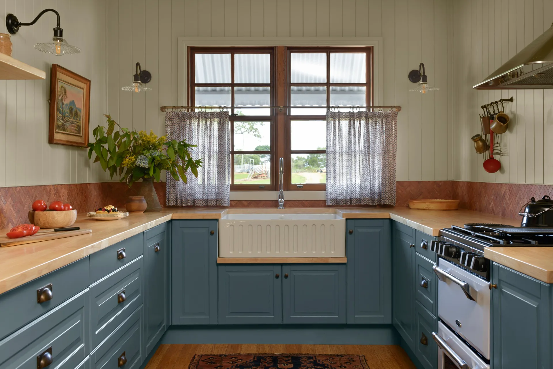 A country kitchen in a century-old cottage. 