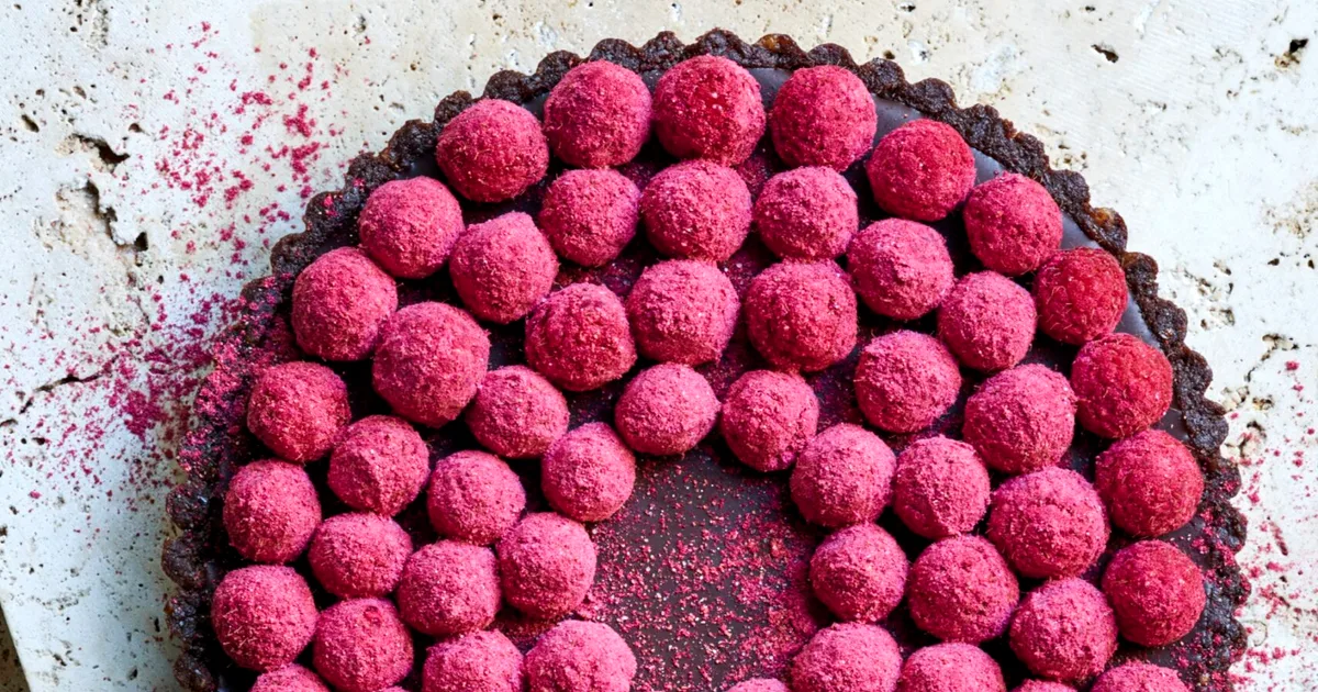 No-bake chocolate and raspberry sherbet tart | Home Beautiful