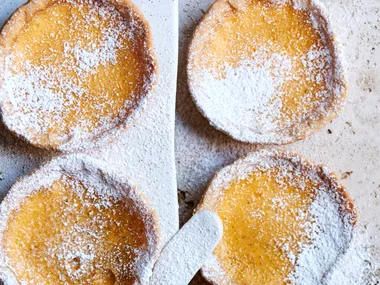 fennel seed and almond custard tarts