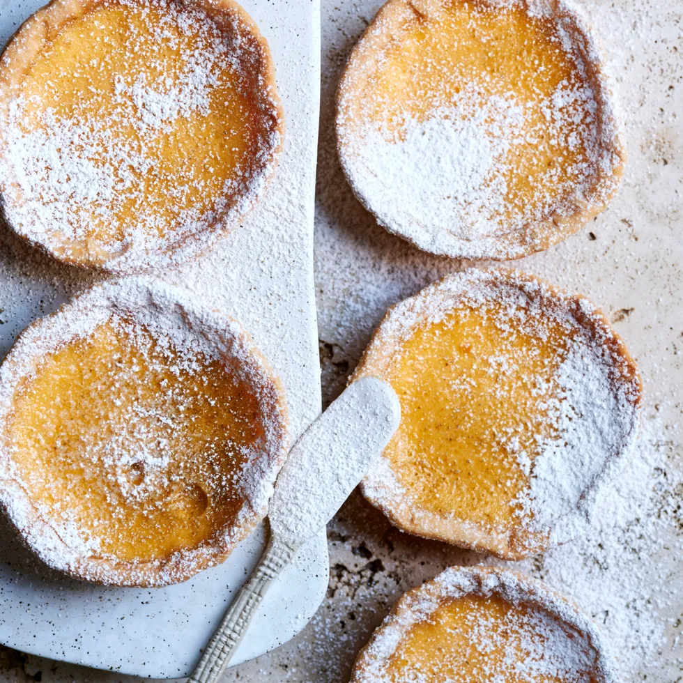 fennel seed and almond custard tarts