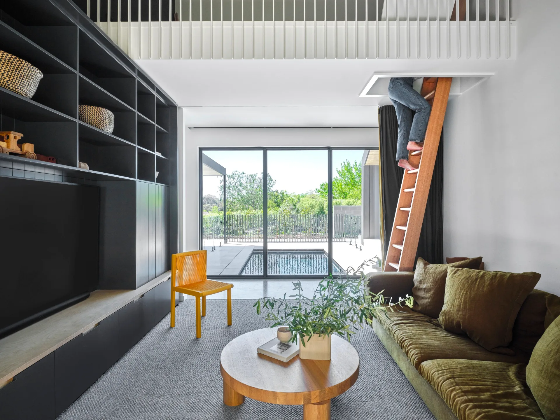 The living room inside a Canberra home. 