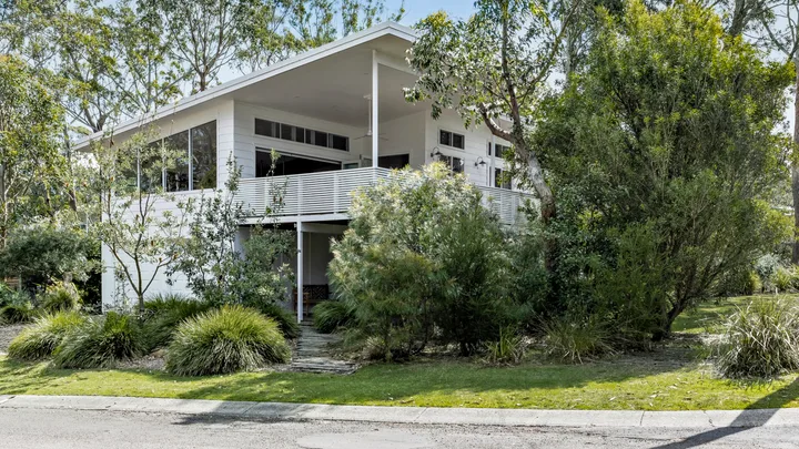 The façade of a holiday home on the South Coast of New South Wales.