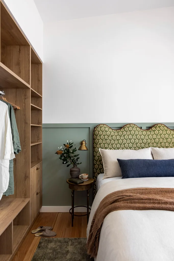 Colourful bedroom inside a holiday home on the South Coast.