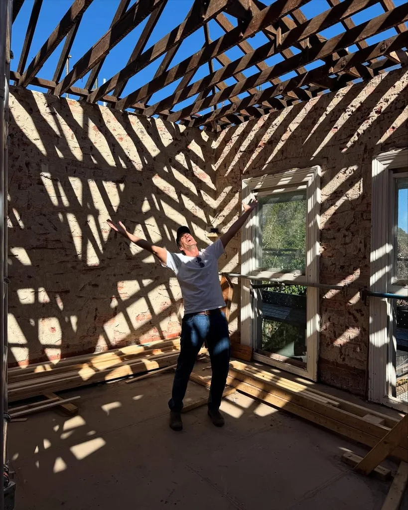 Andy Lee and Rebecca Harding's renovation uncovered ceiling beams.