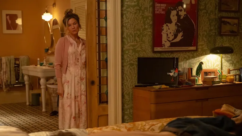 Bridget Jones' bedroom.