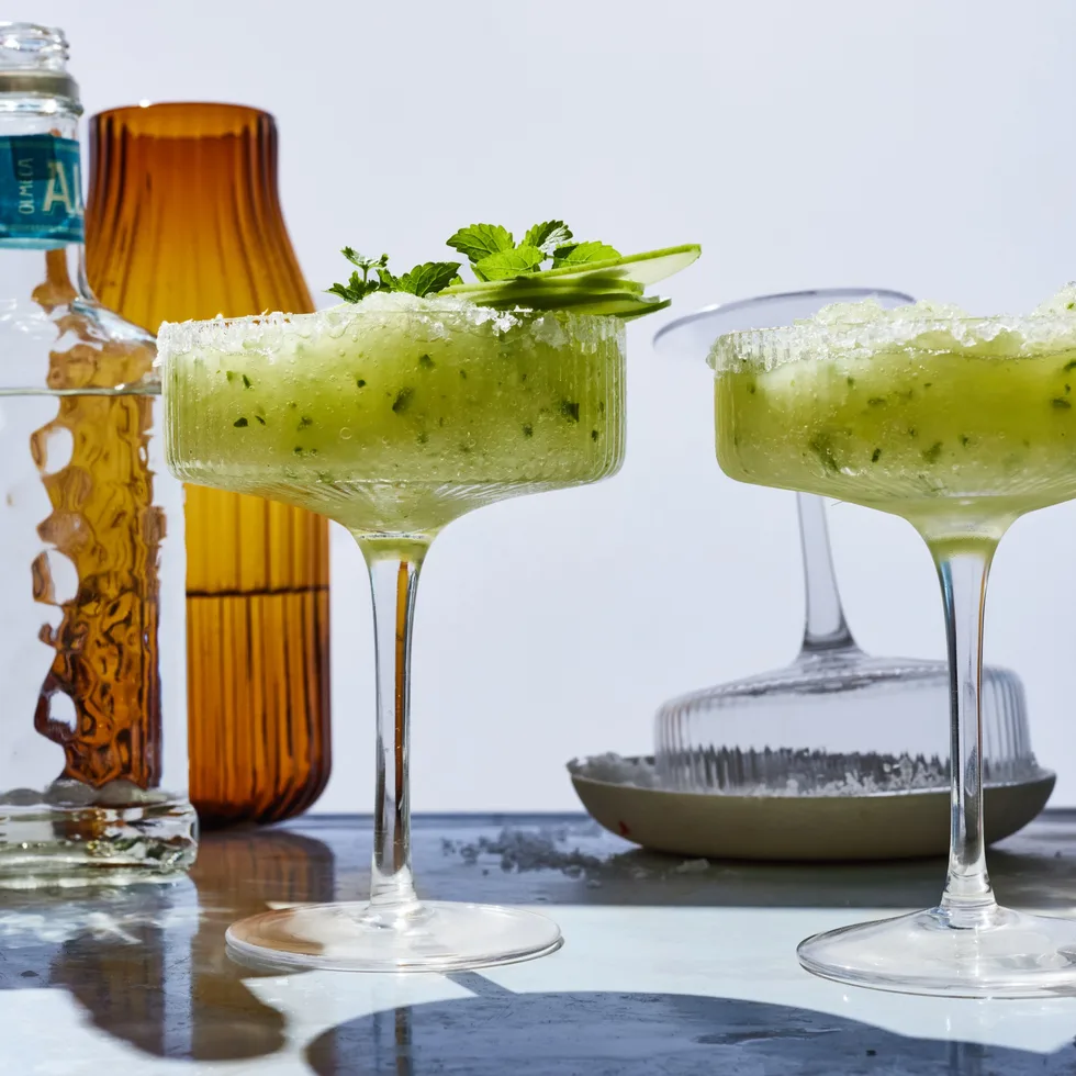 Cloudy apple and cucumber frozen margarita