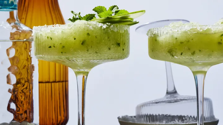 Cloudy apple and cucumber frozen margarita