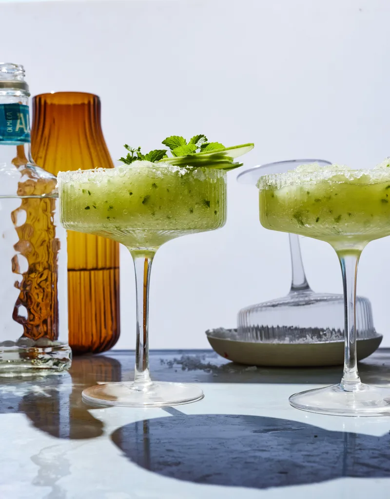 Cloudy apple and cucumber frozen margarita