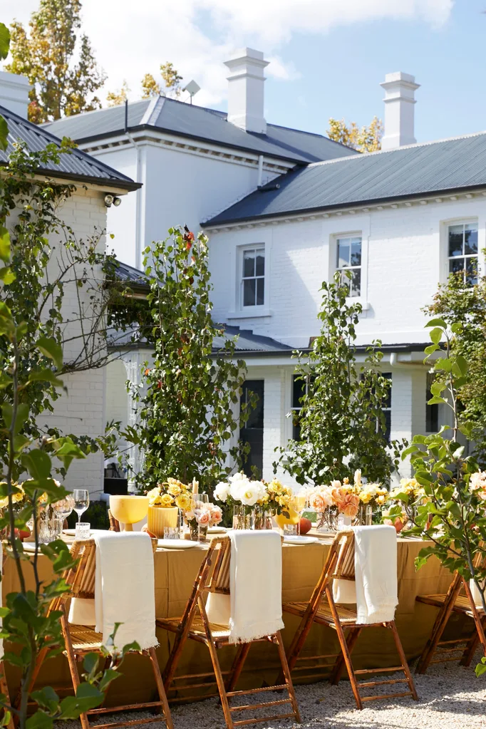 Steve Cordony's tablescaping uses florals and yellows