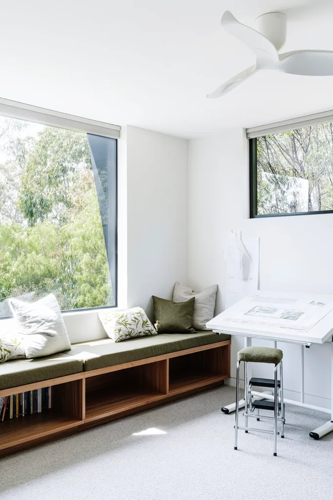 A window seat in a sustainable Melbourne home.