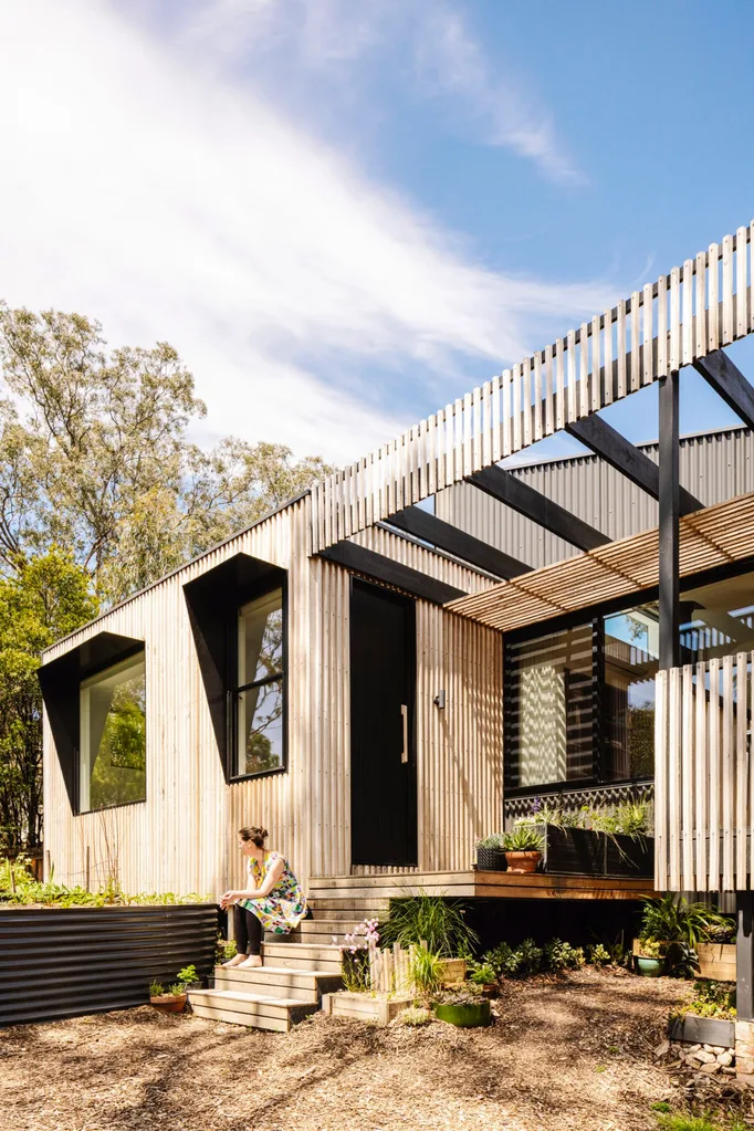 The outside of a sustainable Melbourne home.