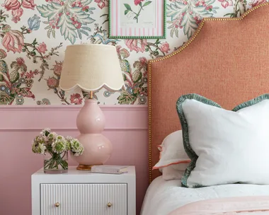 A pink bedroom for a little girl.