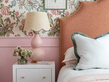 A pink bedroom for a little girl.
