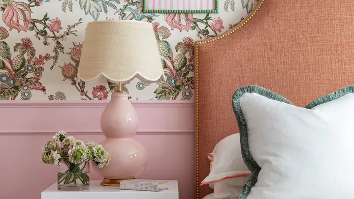A pink bedroom for a little girl.