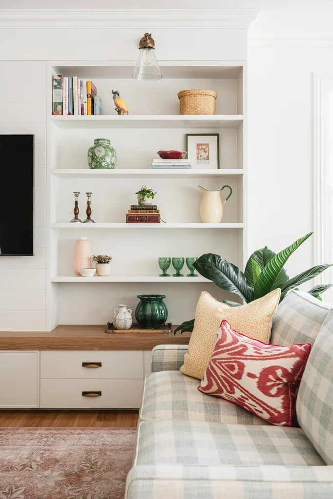 Build in shelves next to TV