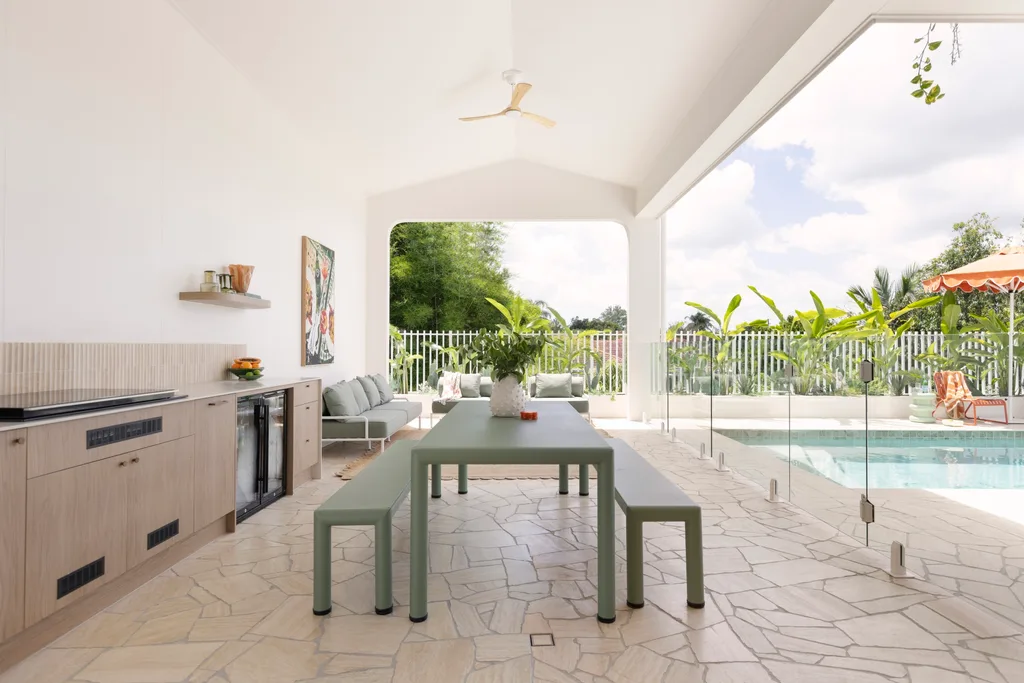 The alfresco area of a new build in Brisbane.