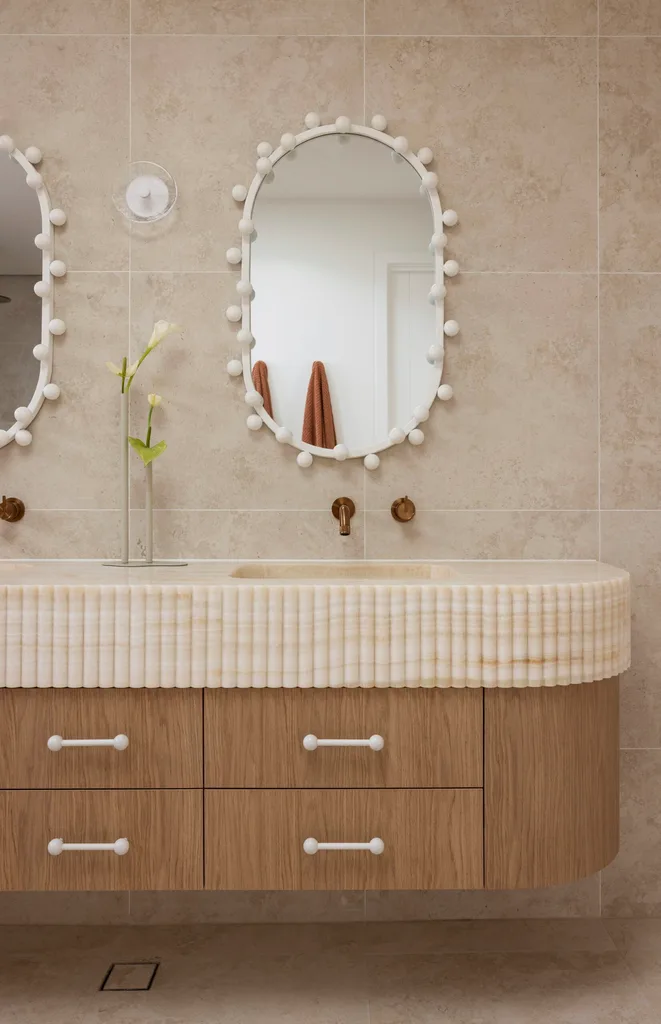The bathroom inside a modern home in Brisbane.