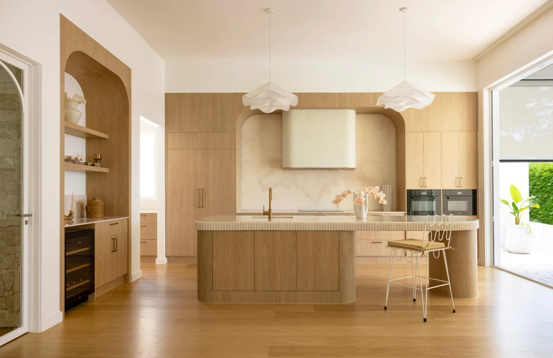 The modern coastal kitchen inside a Brisbane new build.