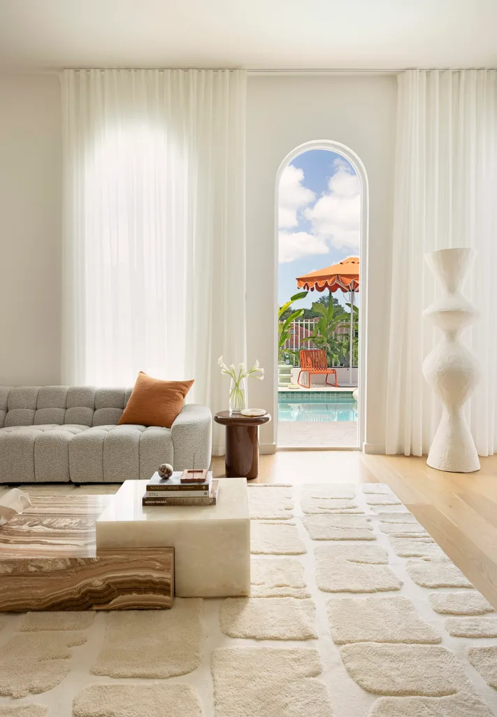 A living room inside a new build in Brisbane.