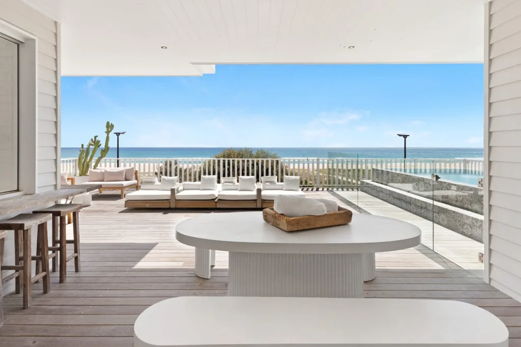 The deck at Mick Fanning's beach house
