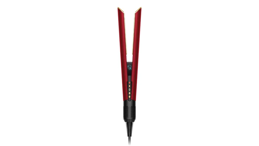 A red Dyson airstrait straightener and dryer, an option for Mother's Day gifts.