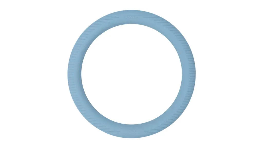 A powder blue weighted ring, an option for Mother's Day gifts