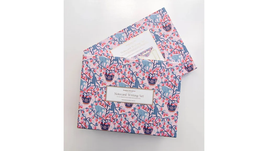 Notecard writing set with floral design.