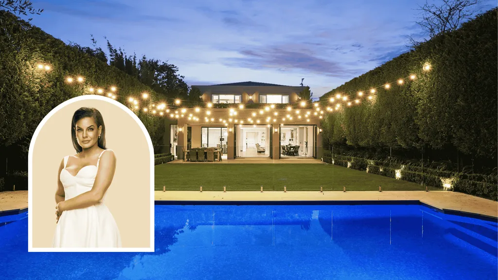 View of the lawn and pool at Nicole O'Neil from The Real Housewives of Sydney's house