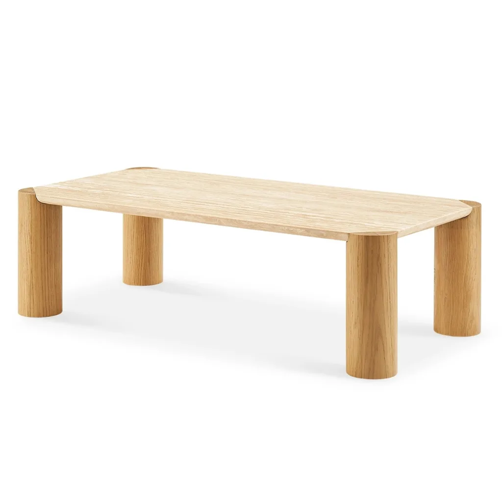 Albie Travertine Rectangular Coffee Table