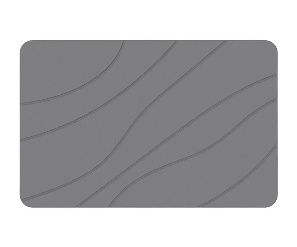 New Life Lighting Vincenzo quick-dry diatomite bath mat in dark grey from temple & webster