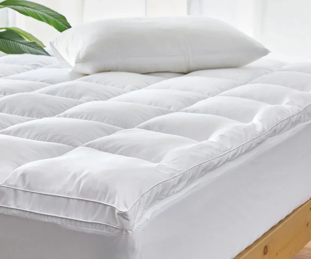 MyHouse hotel collection mattress topper on mattress with pillow