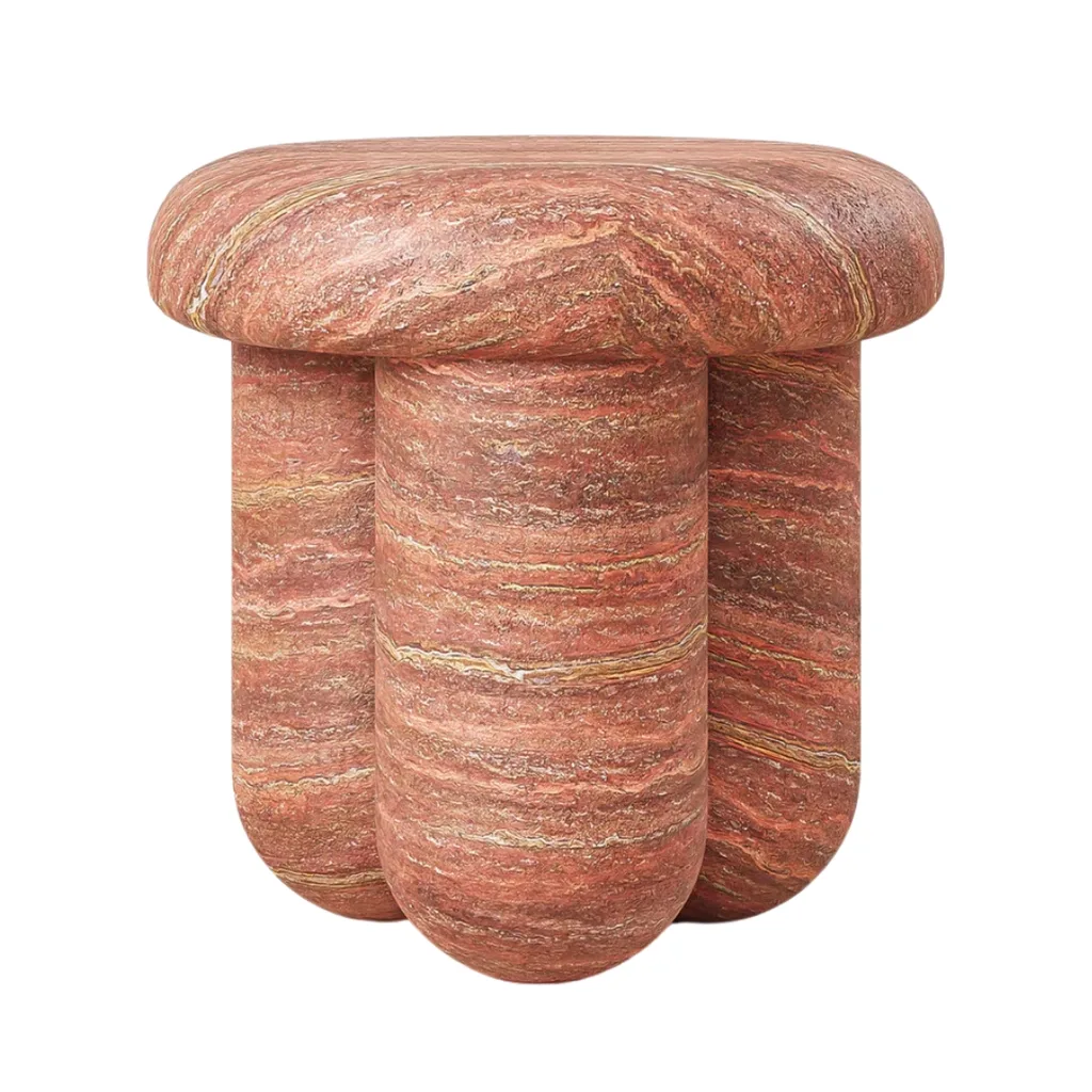 casa blanco travertine side table