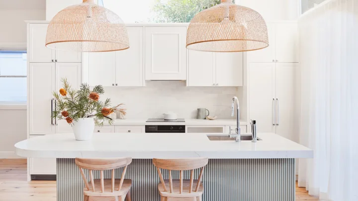 A clever use of light makes this modern cottage kitchen shine