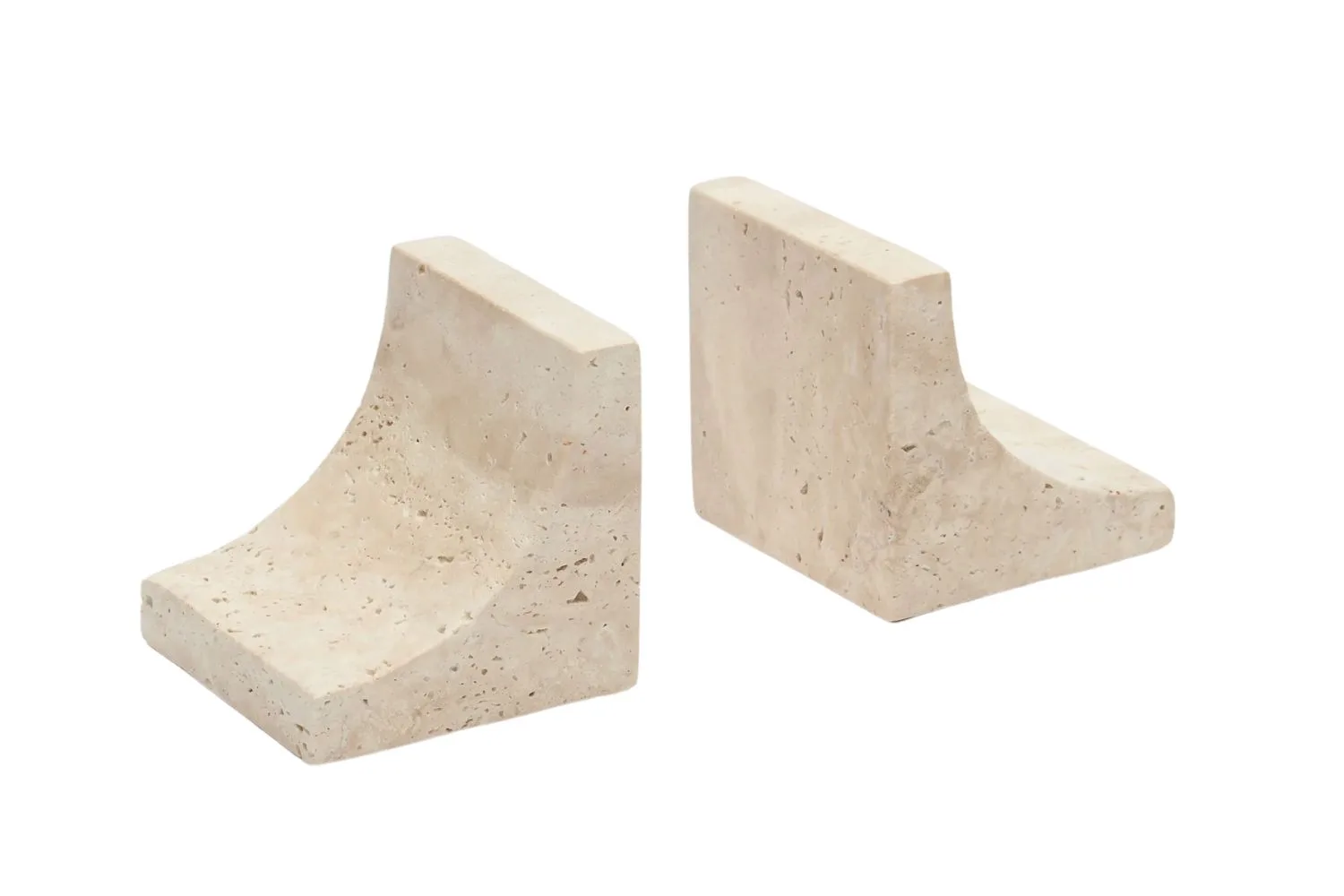 Japandi style book ends in natural stone look