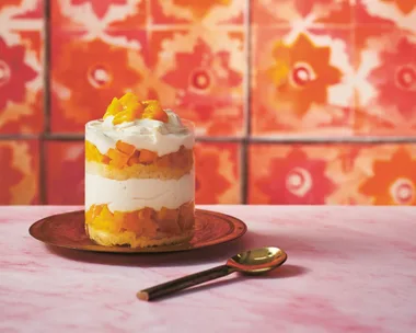 Lychee and mango trifles.