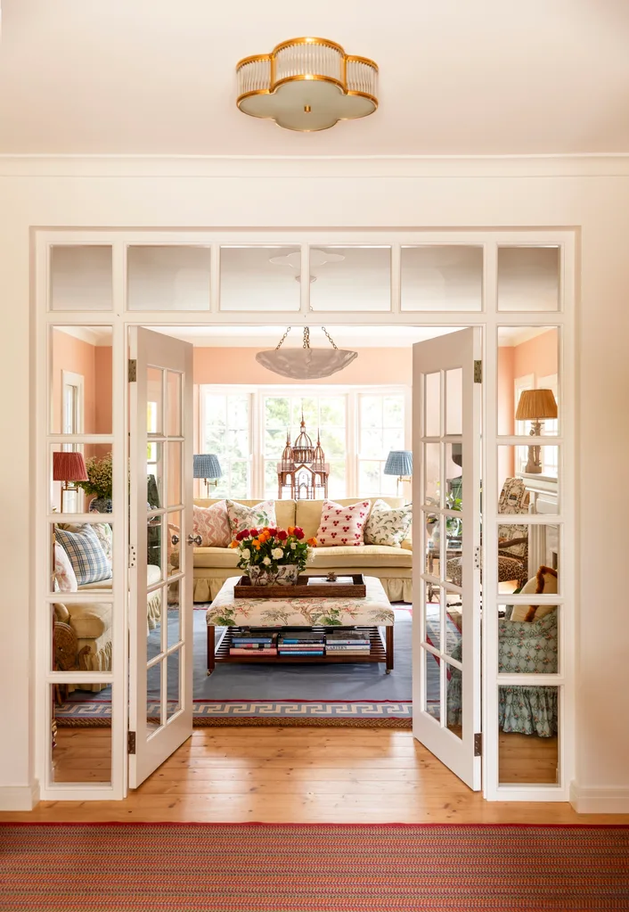 Sitting room viewed through Franch doors