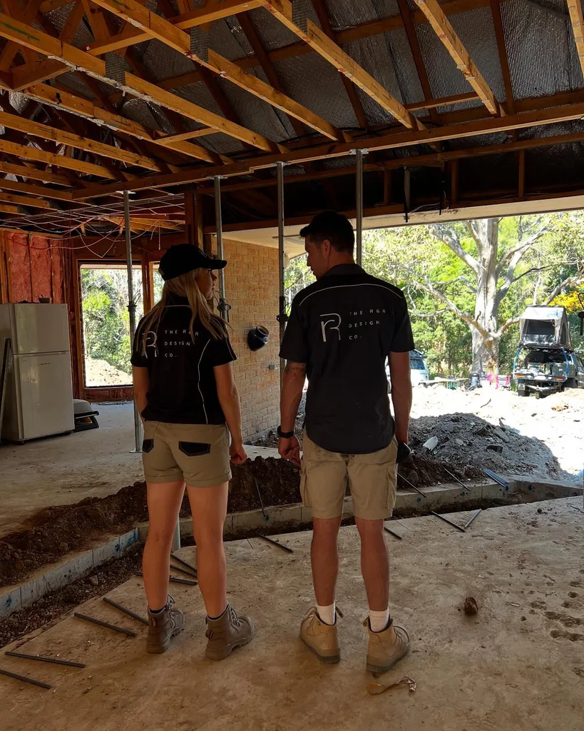 Rachel and Ryan on site for their new show Holiday Home Makeovers