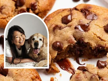 RecipeTin Eats Chocolate Chip Cookies with Nagi and Dozer inset