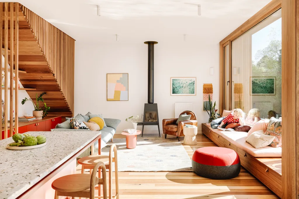 A window seat in the living room.